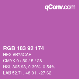 カラーコード: RGB 183 92 174 | qconv.com