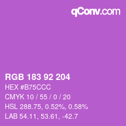 颜色代码: RGB 183 92 204 | qconv.com