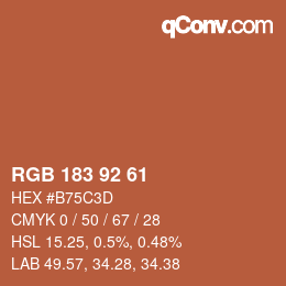 カラーコード: RGB 183 92 61 | qconv.com