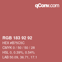カラーコード: RGB 183 92 92 | qconv.com