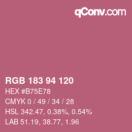 カラーコード: RGB 183 94 120 | qconv.com