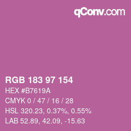 Código de color: RGB 183 97 154 | qconv.com