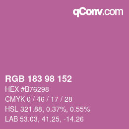 Farbcode: RGB 183 98 152 | qconv.com