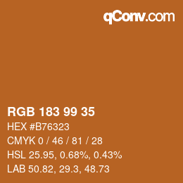 カラーコード: RGB 183 99 35 | qconv.com
