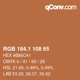 カラーコード: RGB 184.1 108 65 | qconv.com