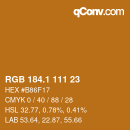 カラーコード: RGB 184.1 111 23 | qconv.com