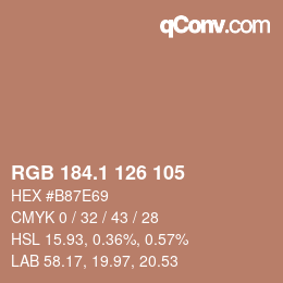 カラーコード: RGB 184.1 126 105 | qconv.com