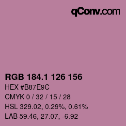 カラーコード: RGB 184.1 126 156 | qconv.com