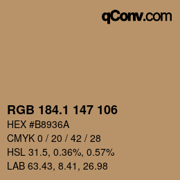 Code couleur: RGB 184.1 147 106 | qconv.com