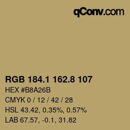 Color code: RGB 184.1 162.8 107 | qconv.com