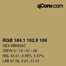 Color code: RGB 184.1 162.8 108 | qconv.com