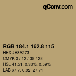Color code: RGB 184.1 162.8 115 | qconv.com