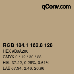 Code couleur: RGB 184.1 162.8 128 | qconv.com