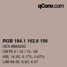 Color code: RGB 184.1 162.8 156 | qconv.com