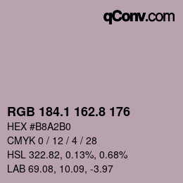 Code couleur: RGB 184.1 162.8 176 | qconv.com