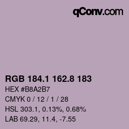 Farbcode: RGB 184.1 162.8 183 | qconv.com
