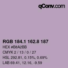 Color code: RGB 184.1 162.8 187 | qconv.com
