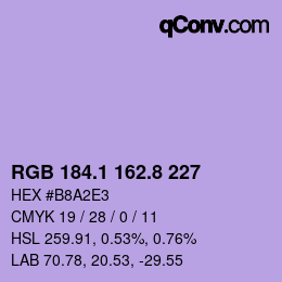 Color code: RGB 184.1 162.8 227 | qconv.com