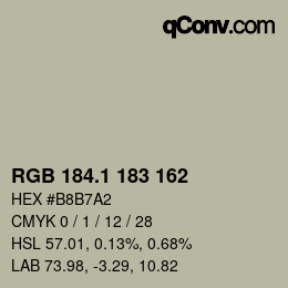 カラーコード: RGB 184.1 183 162 | qconv.com