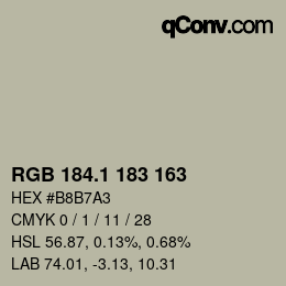 Color code: RGB 184.1 183 163 | qconv.com