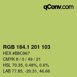 カラーコード: RGB 184.1 201 103 | qconv.com