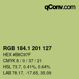 カラーコード: RGB 184.1 201 127 | qconv.com