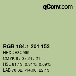 Color code: RGB 184.1 201 153 | qconv.com