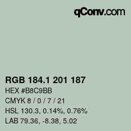 Color code: RGB 184.1 201 187 | qconv.com