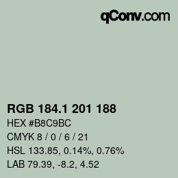 カラーコード: RGB 184.1 201 188 | qconv.com