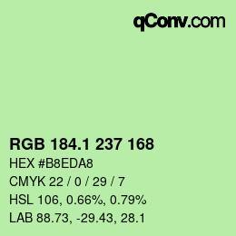 カラーコード: RGB 184.1 237 168 | qconv.com