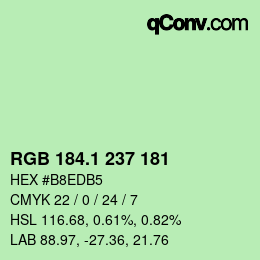 カラーコード: RGB 184.1 237 181 | qconv.com
