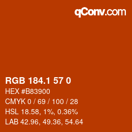 カラーコード: RGB 184.1 57 0 | qconv.com