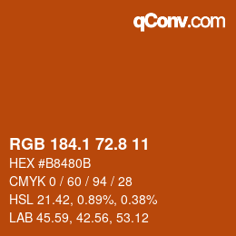 Color code: RGB 184.1 72.8 11 | qconv.com