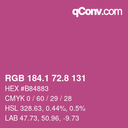 カラーコード: RGB 184.1 72.8 131 | qconv.com