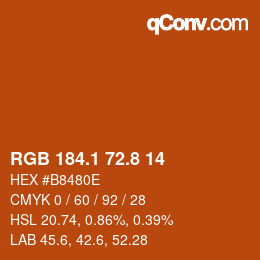 Color code: RGB 184.1 72.8 14 | qconv.com