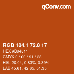 Color code: RGB 184.1 72.8 17 | qconv.com