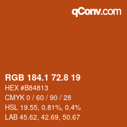 Color code: RGB 184.1 72.8 19 | qconv.com