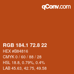Farbcode: RGB 184.1 72.8 22 | qconv.com