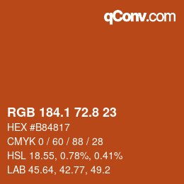Farbcode: RGB 184.1 72.8 23 | qconv.com