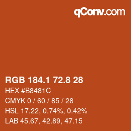 Color code: RGB 184.1 72.8 28 | qconv.com