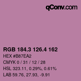 カラーコード: RGB 184.3 126.4 162 | qconv.com
