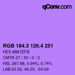 カラーコード: RGB 184.3 126.4 251 | qconv.com