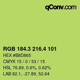 カラーコード: RGB 184.3 216.4 101 | qconv.com