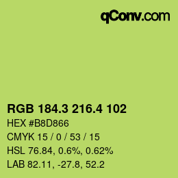 カラーコード: RGB 184.3 216.4 102 | qconv.com