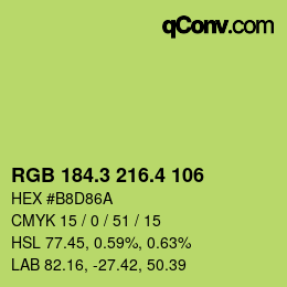 カラーコード: RGB 184.3 216.4 106 | qconv.com