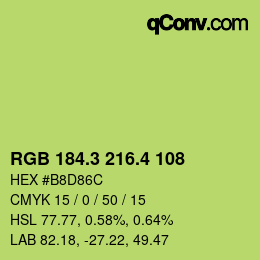 カラーコード: RGB 184.3 216.4 108 | qconv.com