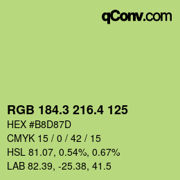 カラーコード: RGB 184.3 216.4 125 | qconv.com