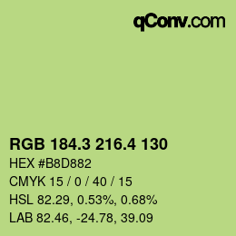 カラーコード: RGB 184.3 216.4 130 | qconv.com