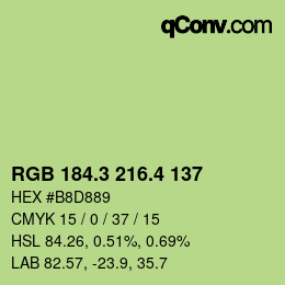 カラーコード: RGB 184.3 216.4 137 | qconv.com