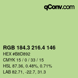 カラーコード: RGB 184.3 216.4 146 | qconv.com
